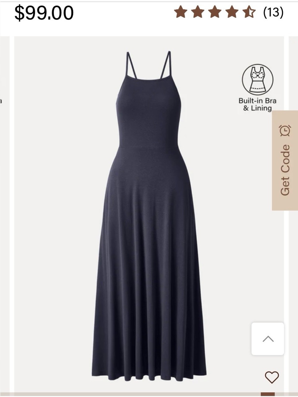OGL Navy Blue Spaghetti-Strap Midi Dress (NWT)